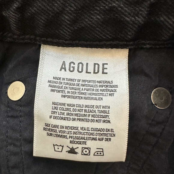 Agolde Charcoal Quinn High-Rise 26 Frayed Mini Skirt - Picture 7 of 10